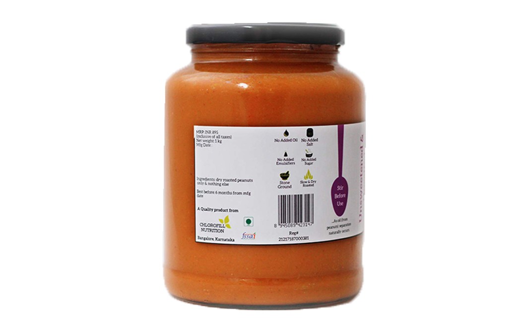 All Over Nuts Natural Peanut Butter Crunchy   Glass Jar  1 kilogram